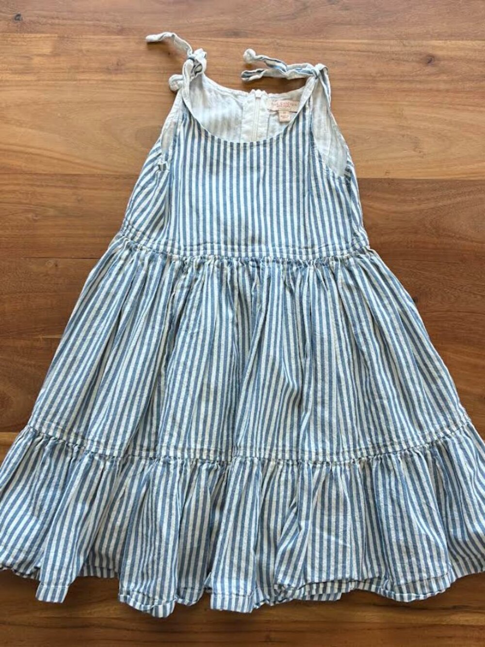 Pink Chicken- Girls Taylor Dress, Blue Skinny Stripe